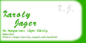 karoly jager business card
