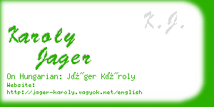 karoly jager business card